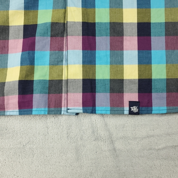 Stone Rose Shirt Mens 2XL Size 6 Button Down Colorful Gingham Plaid Geometric - Picture 9 of 12